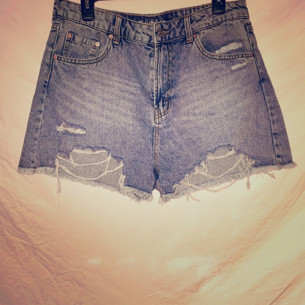 Blue jean cut off shorts